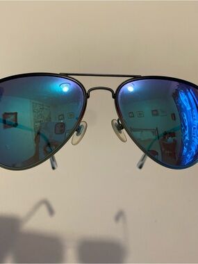 Blenders A Series Blue Mirrored Aviator Sunglasses with Double Bridge